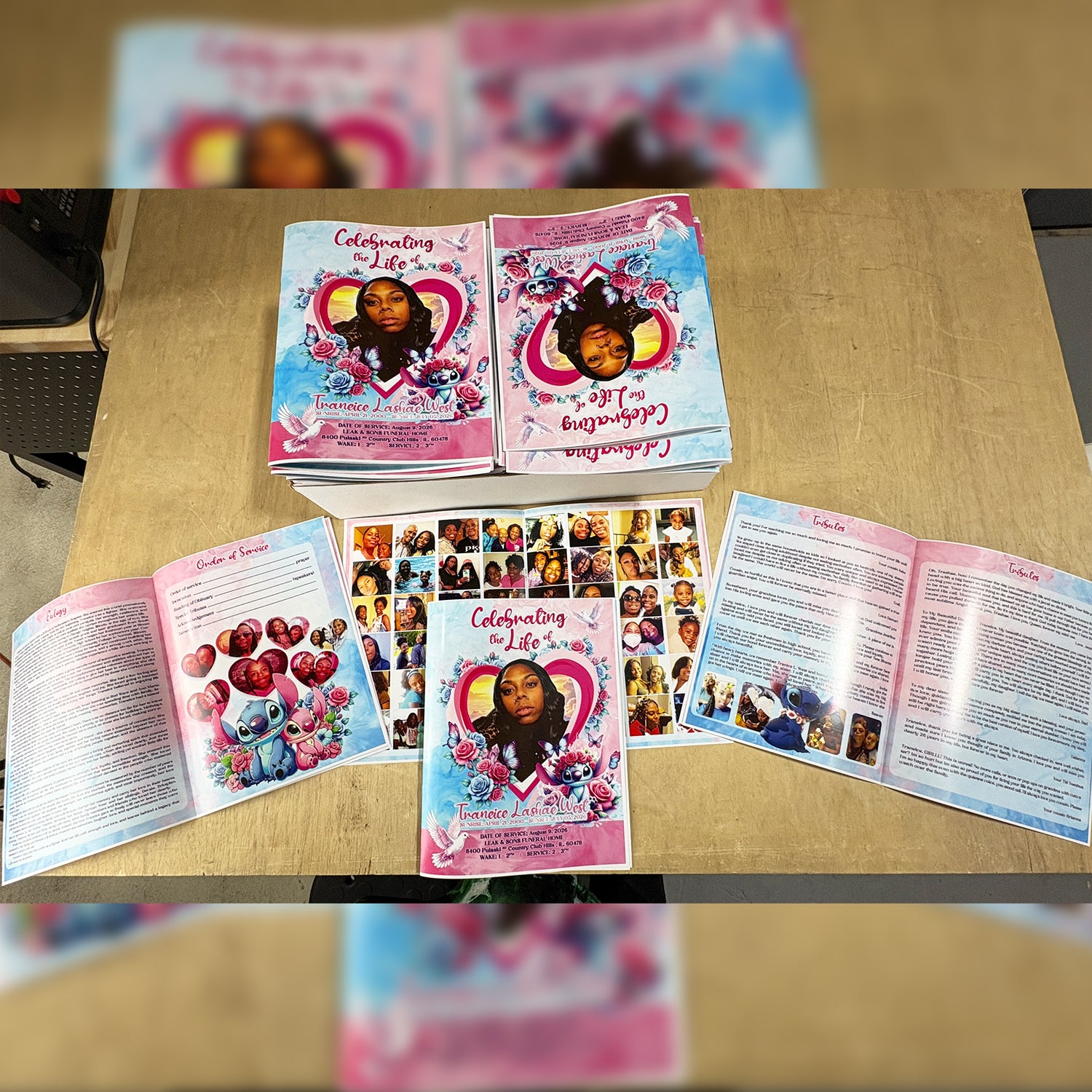 WHOLESALE 11x17 OBITUARIES / Funeral Programs