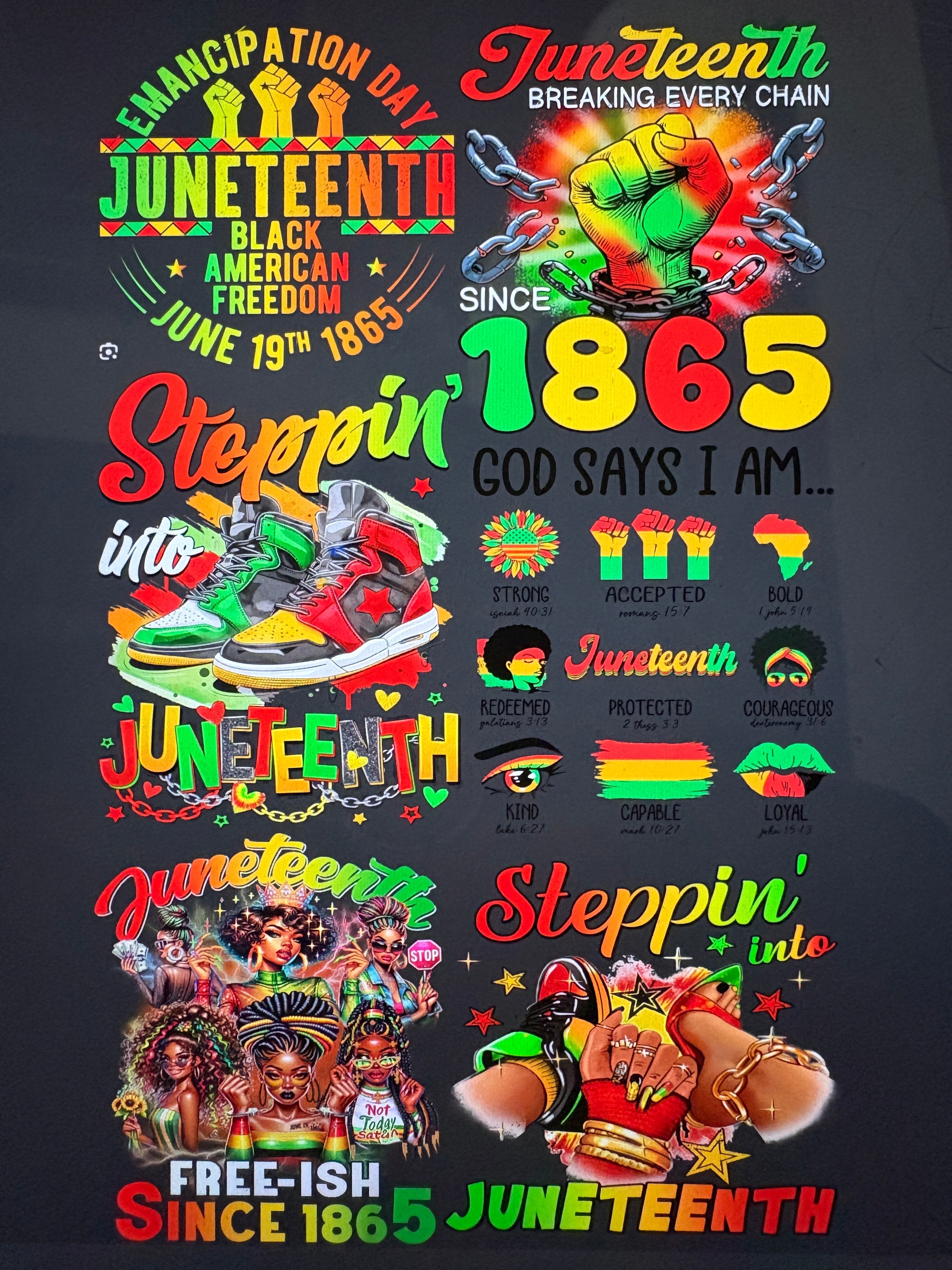 CottonSubsDTF Black/Juneteenth Gangsheets