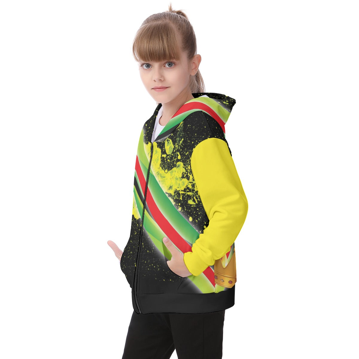 Wholesale All Over Youth Zip Up Hoodie (Heavy Fleece)