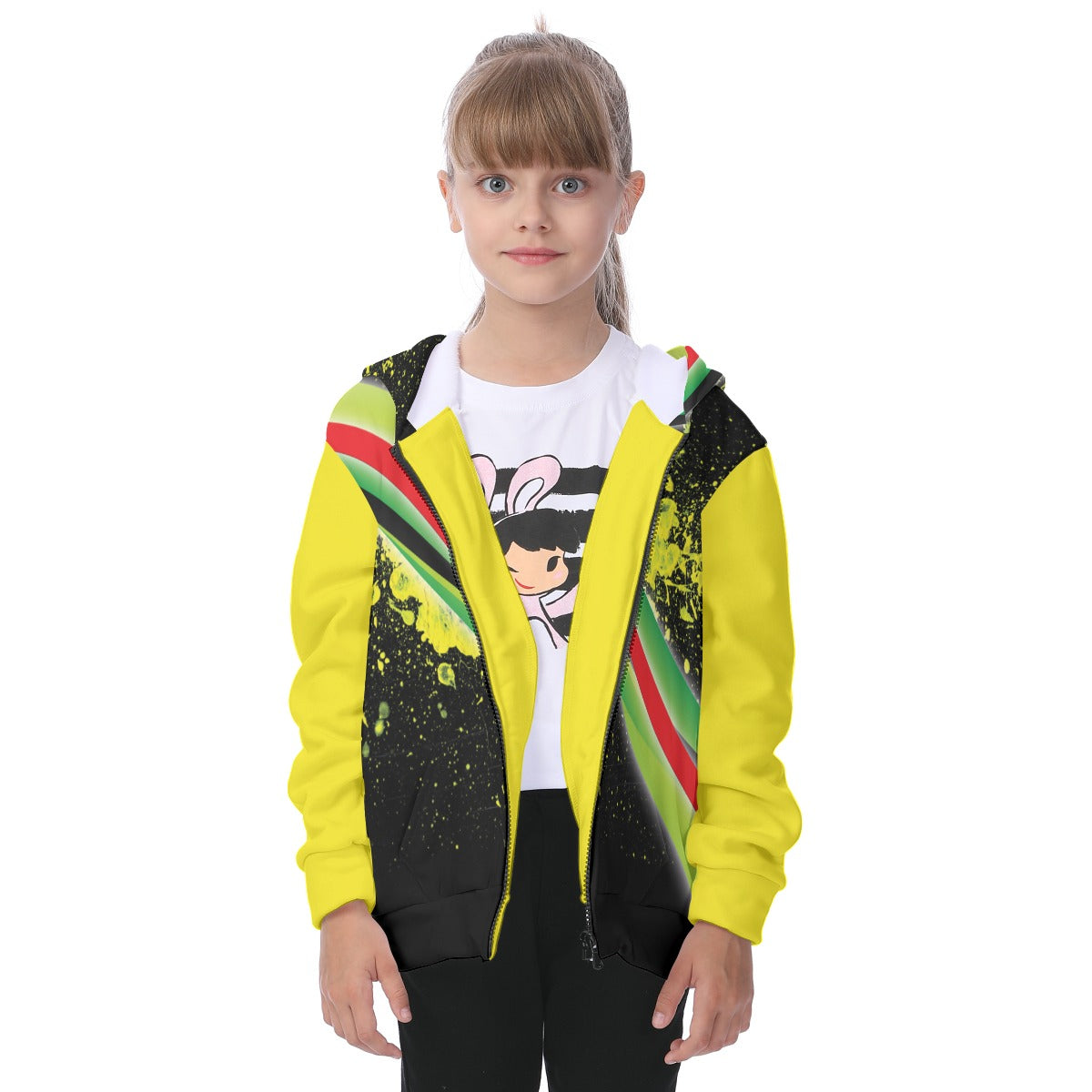 Wholesale All Over Youth Zip Up Hoodie (Heavy Fleece)