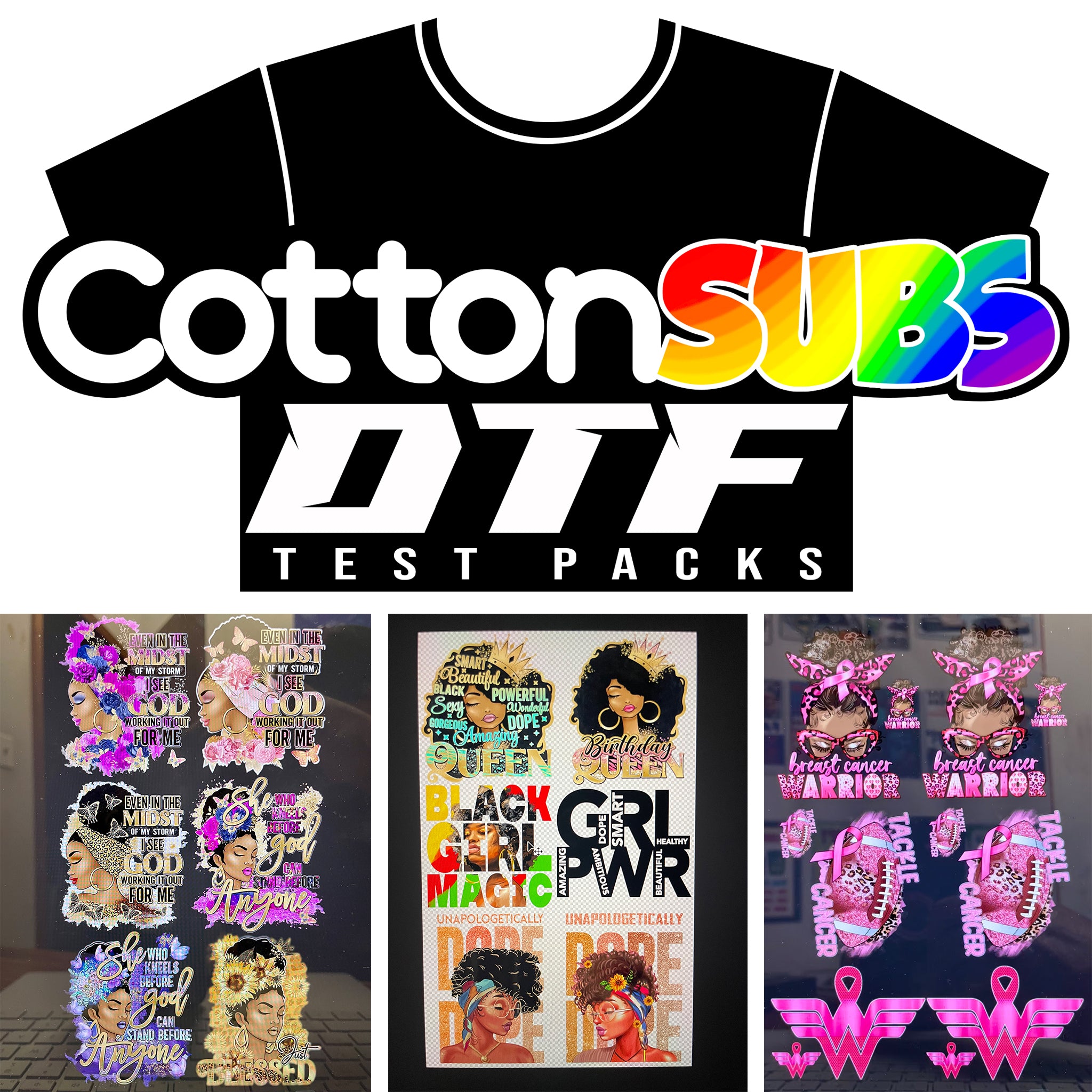CottonSubsDTF Black/Juneteenth Gangsheets