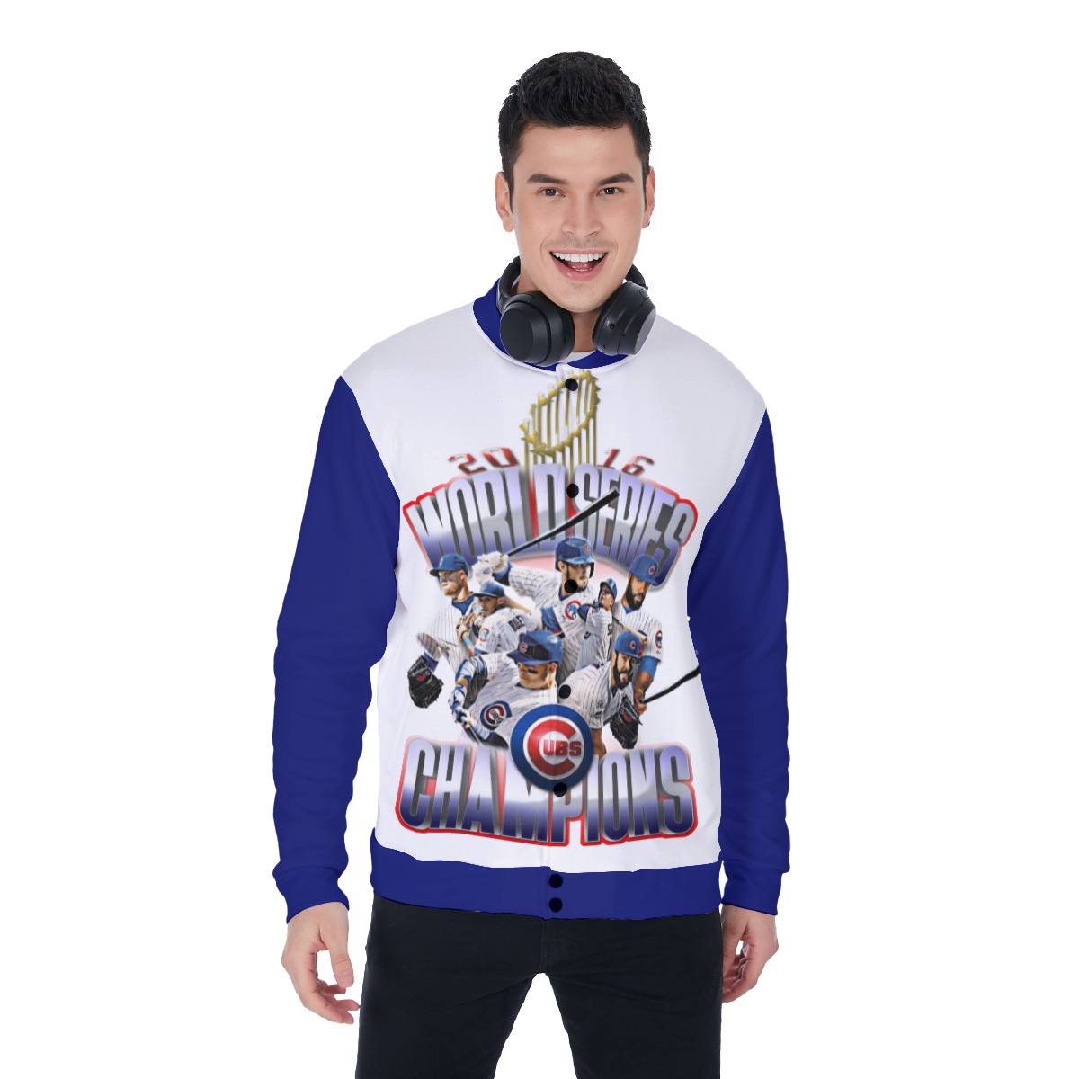 WHOLESALE All Over Baseball Jacket (Heavy Fleece)